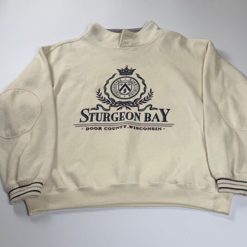 Gear-for-sports Men's Cream and White Sweatshirt